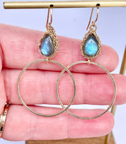 Sierra Labradorite Hoops In Silver