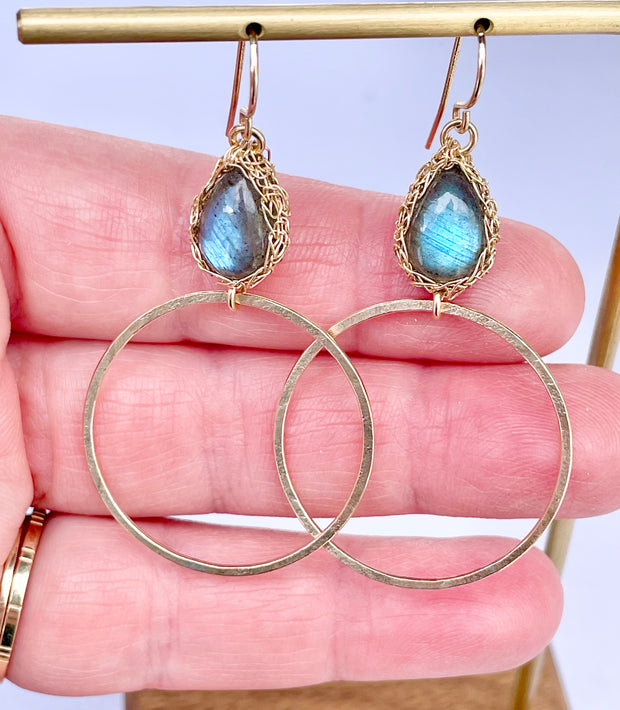 Sierra Labradorite Hoops In Silver