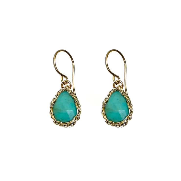 Turquoise Teardrop Earrings in Gold