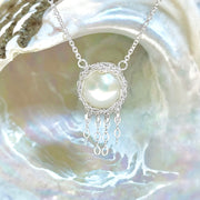 Pearl Jellyfish Necklace In Silver