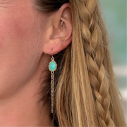 Turquoise Boho Earrings In Gold