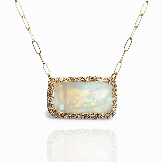 Horizon Moonstone Necklace in Gold
