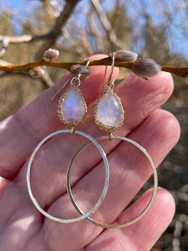 Sierra Moonstone Hoops In Gold