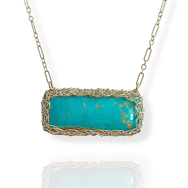 Royston Turquoise Horizon Necklace In Gold