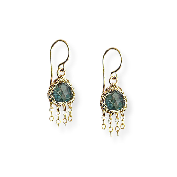 London Blue Topaz Jellyfish Teardrop Earrings In Gold