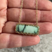 Variscite bar necklace in gold
