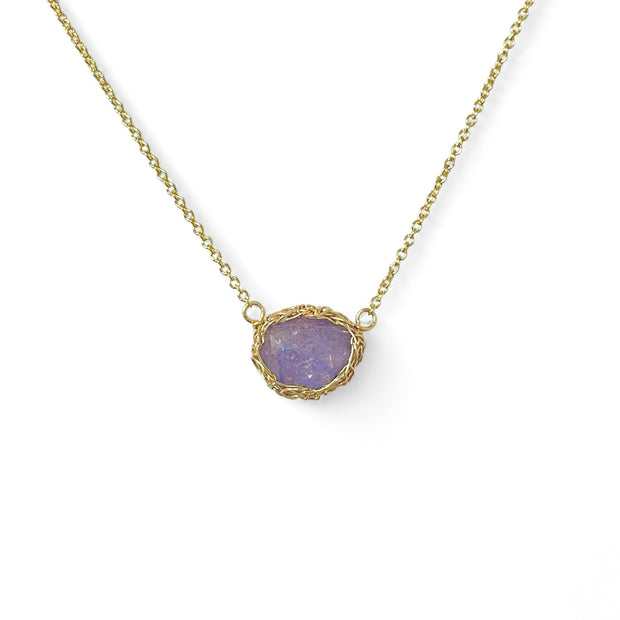 Tanzanite Oval Necklace In Gold