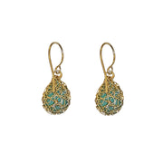 Turquoise Teardrop Earrings in Gold