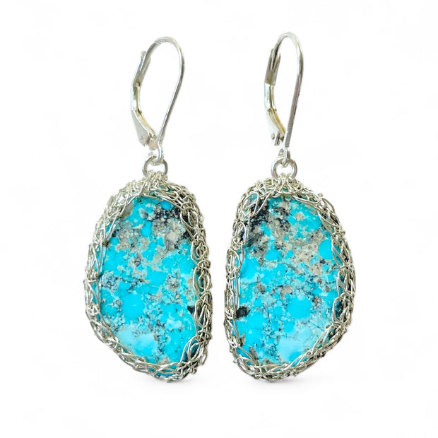 Kingman Turquoise Earrings In Silver