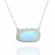 Horizon Moonstone Necklace in Silver