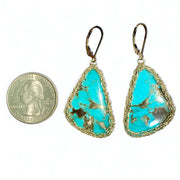 Royston Turquoise Triangle Earrings In Gold