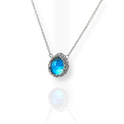 Small Labradorite Teardrop Necklace In Silver