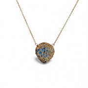 Small Dendritic Agate Fern Necklace In Gold