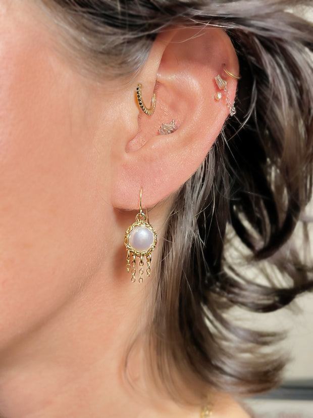 Pearl Jellyfish Dangle Earrings In Gold