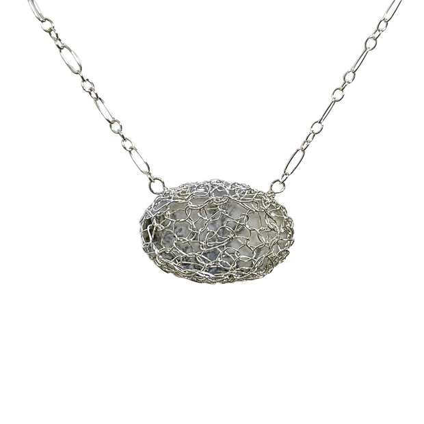 Haumea Dendritic Agate Necklace In Silver