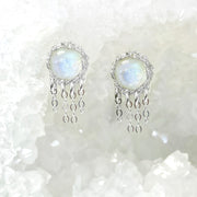 Moonstone Jellyfish Post Earrings In Silver