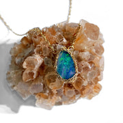 Sydney Boulder Opal Necklace in 14kt Gold