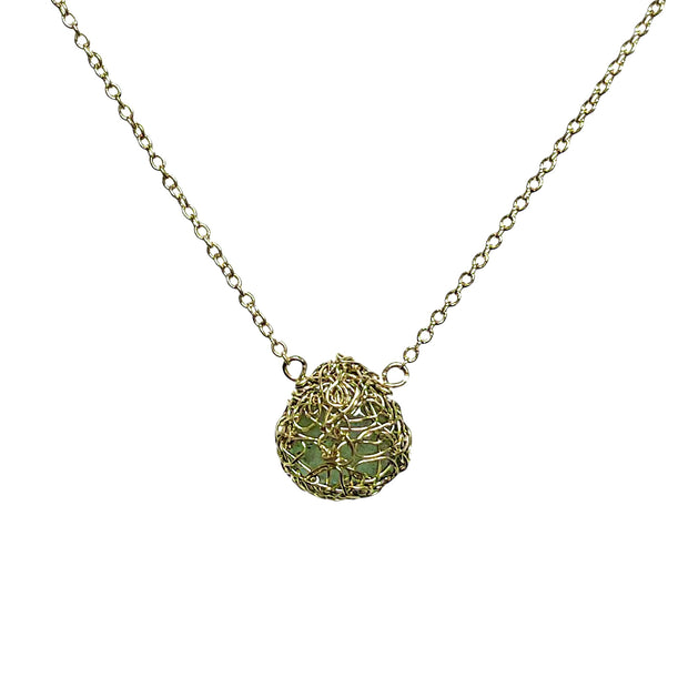 Moss Aquamarine Necklace In Gold