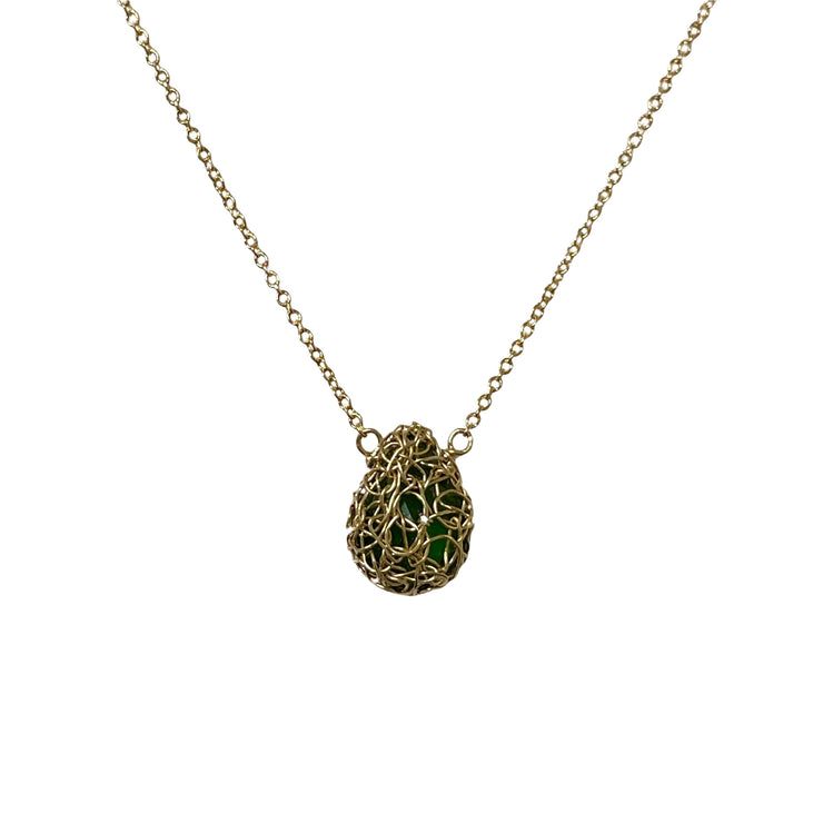 Chrome Diopside Necklace In Gold