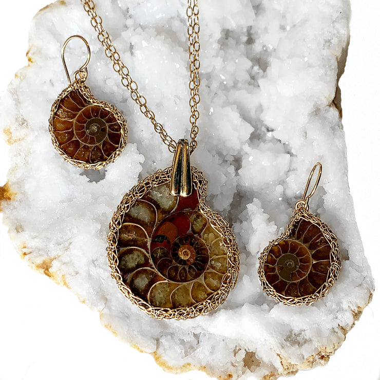 Ammonite Necklace In Gold