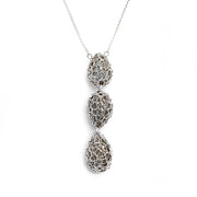 Labradorite three drop necklace in silver