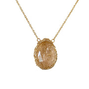 Morganite Rose Cut Necklace In Gold