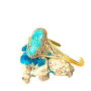Thunderbird Turquoise Cuff In Gold