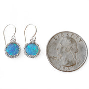 Sea Opal Dangle Earrings in Silver