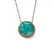 Whitewater Turquoise New Moon Necklace in Gold