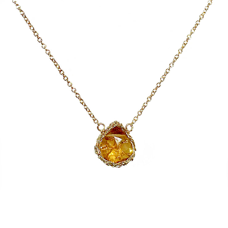 Citrine Necklace In Gold