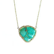 Variscite heart necklace in gold
