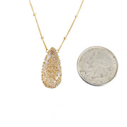 Morganite Small Teardrop Necklace in Gold