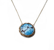 Golden Hills Turquoise oval necklace in gold