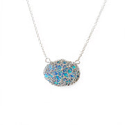 Sea Opal Oval Necklace In Silver