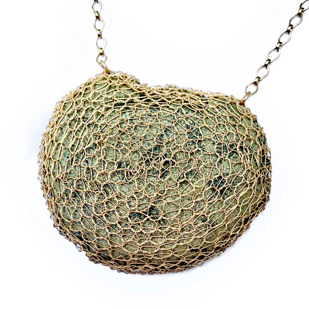 Pyrite Sun Necklace in Gold