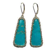 Royston Ribbon Turquoise Trinity Earrings In Gold