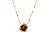Mozambique Garnet Necklace In Gold