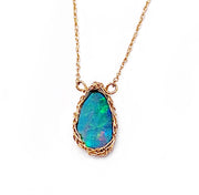 Sydney Boulder Opal Necklace in 14kt Gold
