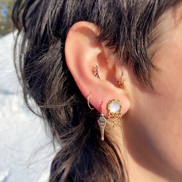 Labradorite Jellyfish Post Earrings In Gold