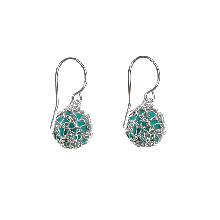 Turquoise Dangle Earrings In Silver