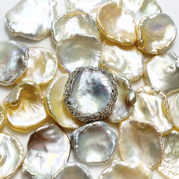 Keshi Pearl Earrings In Silver