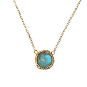 Labradorite Moon Necklace In Gold