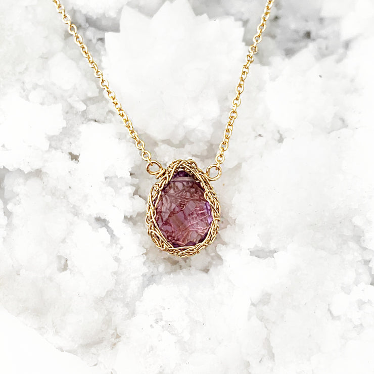 Amethyst Necklace In Gold