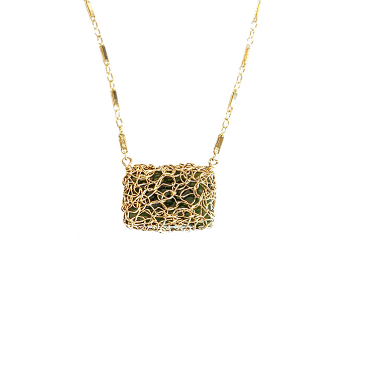 Big Sur Jade Horizon Necklace in Gold