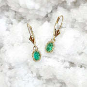 14 Karat Emerald Oval Earrings