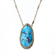 Golden Hills Turquoise Oval necklace in Gold