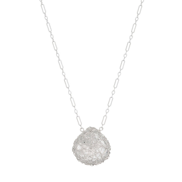 Moonstone Medium Teardrop Necklace in Sterling Silver